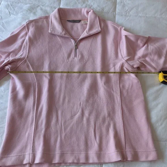Tommy Bahama 1/4 Zip Aruba Sweatshirt Women's L Pink - Picture 10 of 10